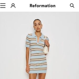 Reformation Hadley Cotton Polo Sweater Dress